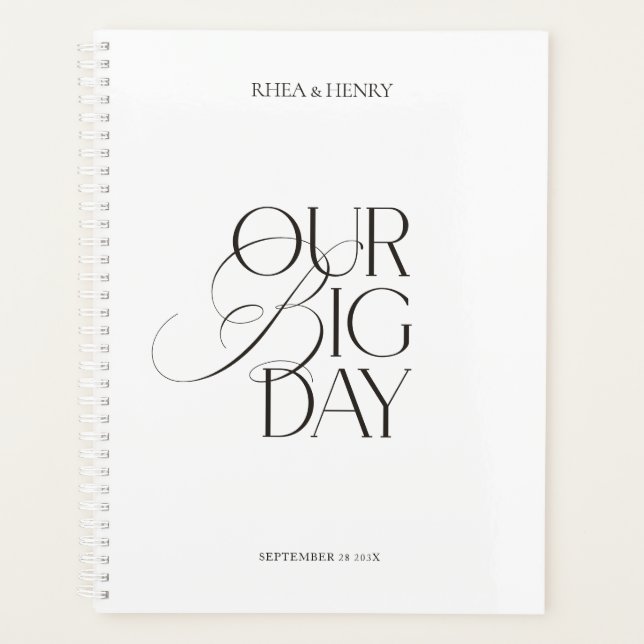 Modern Wedding Planner Notebook "Our Big Day" Planer (Vorderseite)