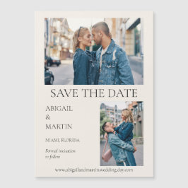 Modern Wedding Rett Date Tan 2 Foto Save the Date Magneteinladung