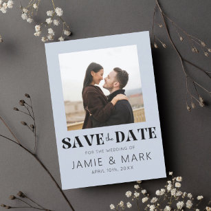 Modern Wedding Save the Date Card with Photo  Postkarte