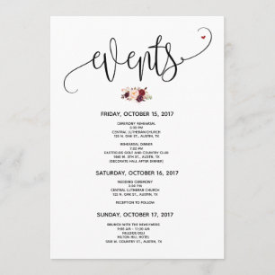 Modern Wedding Welcome and Itinerary card v23 Einladung