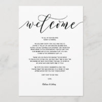Modern Wedding Welcome and Itinerary card v6