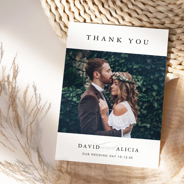 MODERN WEDN Foto Klassik Serif schwarz Einladung (Von Creator hochgeladen)