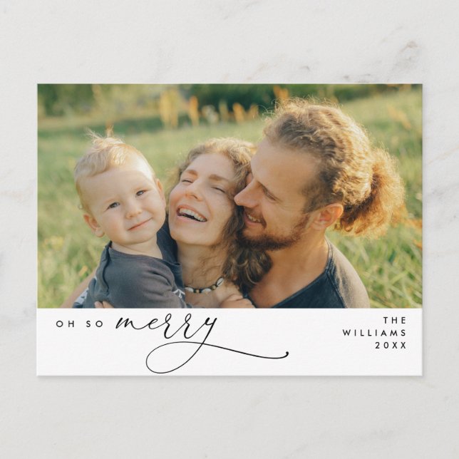Modern, Weihnachten, Foto in der Familie, Oh, so f Postkarte (Vorderseite)