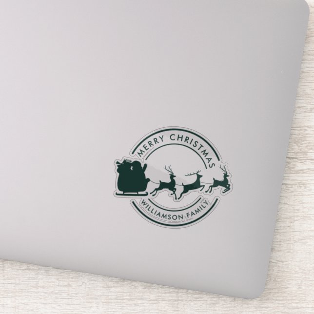 Modern Weihnachtsfamilie Name Custom Aufkleber (Detail)