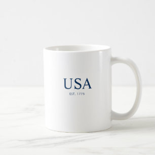 Modern Weiß Blau USA Gegründet 1776 Kaffeetasse