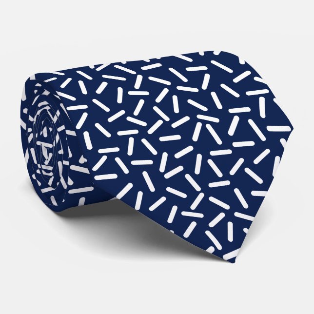 Modern weiß &navy blau  krawatte (Gerollt)