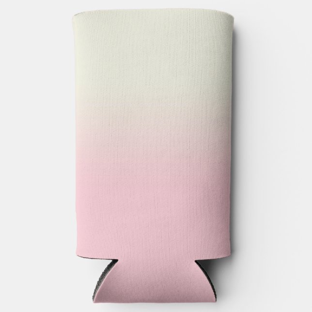 Modern weiß Pastell Pink Ombre Gradient Selters Dosenkühler (Vorderseite)