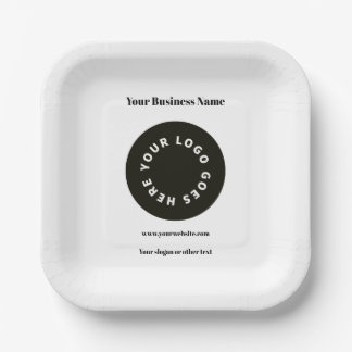 Modern Weiße Fügen Sie Ihr Logo hinzu  Pappteller