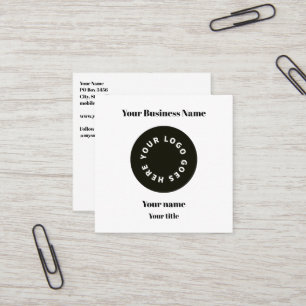 Modern weiße Logos mit QR-Code Quadratische Visitenkarte