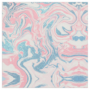 Modern weißer rosa blauer Glitzer Marmor Stoff