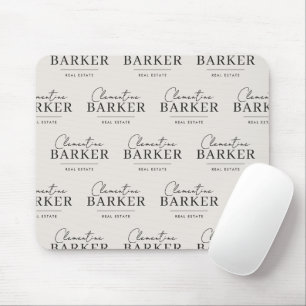 Modern weißer und schwarzer Realtor Markenlogo Mousepad