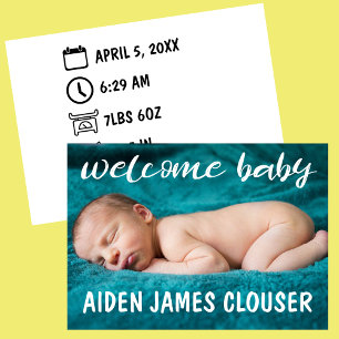 Modern Welcome Baby Birth Ankündigung