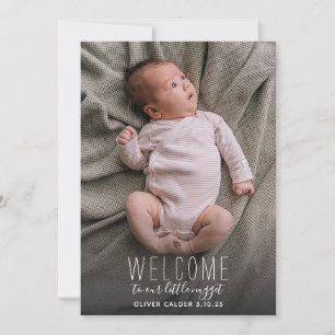 Modern Welcome Baby Birth Announction Foto Card