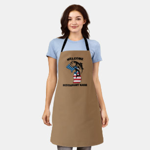 Modern Welcome Lachs Michigan Karte Flagge USA Nam Schürze
