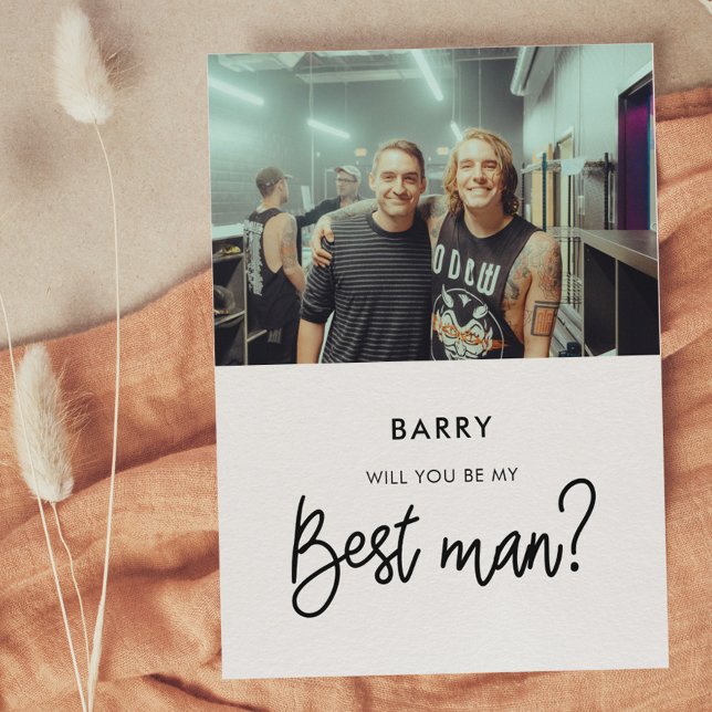 Modern Werden Sie meine Trauzeuge-Fotokarte Einladung (Von Creator hochgeladen)