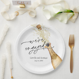 Modern We're Engaged  Party Paper Plate Pappteller