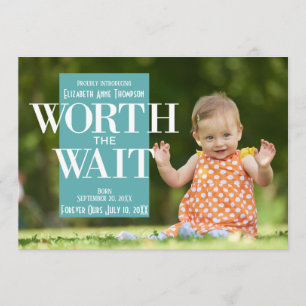 Modern wert die Wartezeit - Adoptions-Mitteilung Ankündigung