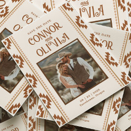 Modern Western Photo Save the Date Card Einladung