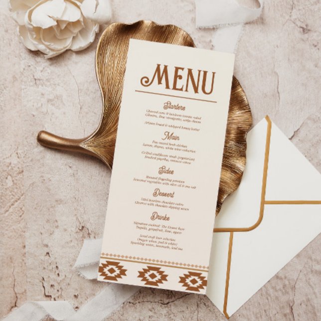 Modern Western Wedding Menu Menükarte (Von Creator hochgeladen)