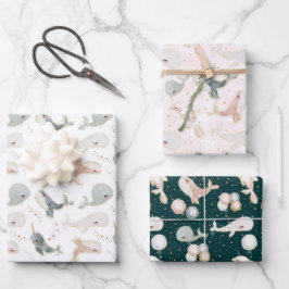 Modern Whale Theme Party Gift Geschenkpapier Set