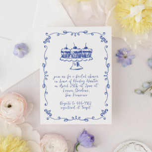 Modern Whimsical Cupcake Doodle Brautparty Einladung