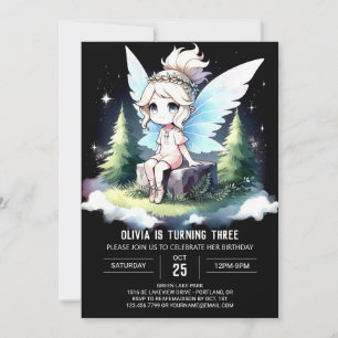 Modern Whimsical Fairy Birthday Einladung