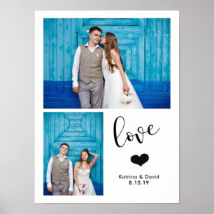 Modern Whimsy   Zwei Fotos Hochzeit Poster