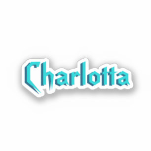 Modern White 3D Cuztomized Name   Türkisblau Aufkleber