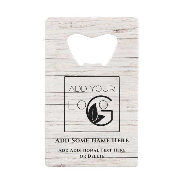 Modern White Add Your Logo Business Geldbeutel Flaschenöffner (Vorderseite)