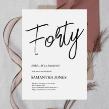 Modern White and Black 40. Geburtstag Party