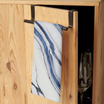 Modern White and Blue Minimalist Marble