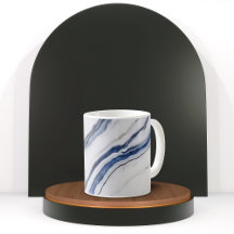 Modern White and Blue Minimalist Marble