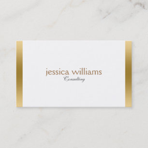 Modern White Background Gold Border Visitenkarte