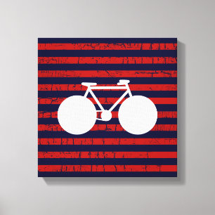 modern white bicycle & red strips leinwanddruck