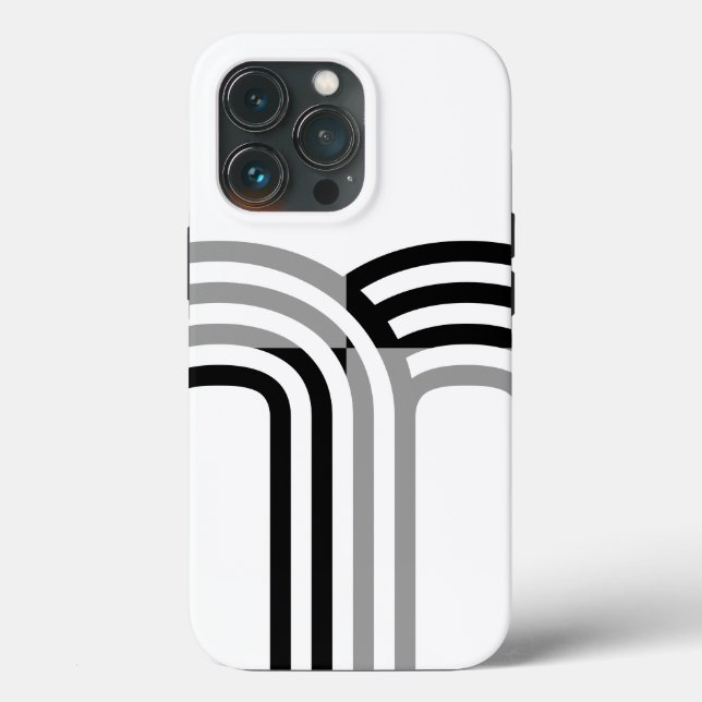 Modern White Black Monotone Urmodell Case-Mate iPhone Hülle (Rückseite)