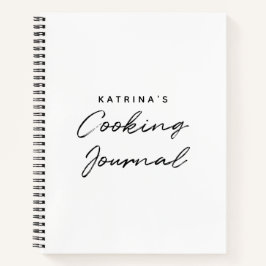Modern White Black Simple Cooking Journal Notizbuch