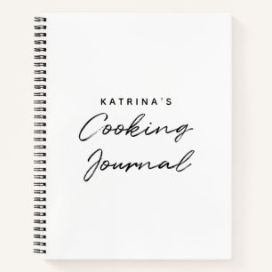 Modern White Black Simple Cooking Journal Notizbuch
