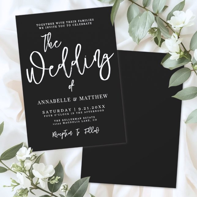 Modern White Black Simple Wedding Einladung (Modern White Black Simple Wedding Invitation)