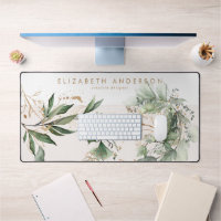 Modern White Blush Gold Eucalyptus Corporate Large