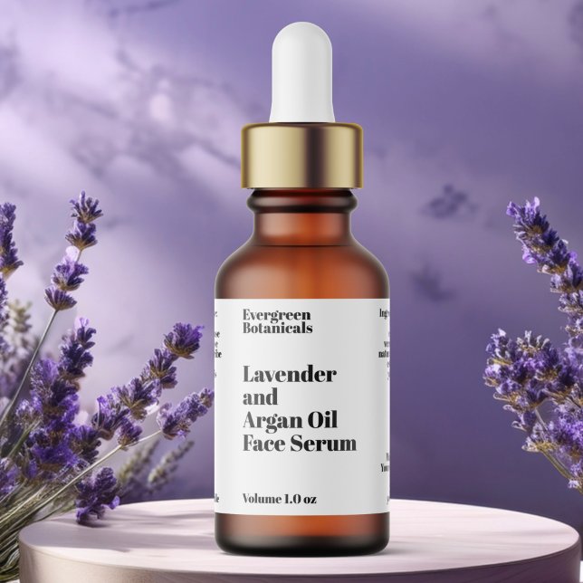 Modern White Cosmetics Dropper Flasche Label Adressaufkleber (Von Creator hochgeladen)