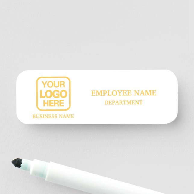 Modern White Custom Business Name Tag Namensschild (Beispiel)