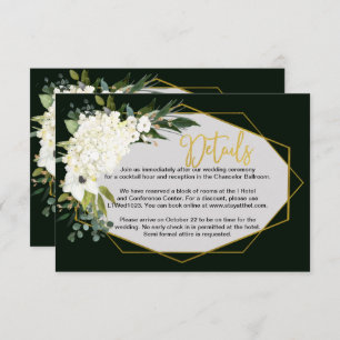 Modern White Floral Gold Geometrische Schwarze Det Begleitkarte