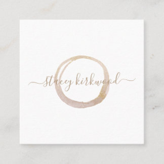 Modern White Gold Imitate Glitzer Circle Logo Quadratische Visitenkarte