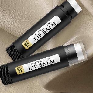Modern White & Gold Lipstick Lipstick mit Balm Was Etiketten