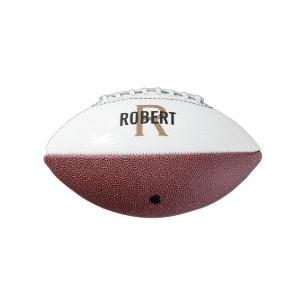 Modern white gold monogram name football