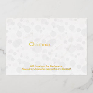 Modern White Gold Script Bokeh Frohe Weihnachten Folieneinladung