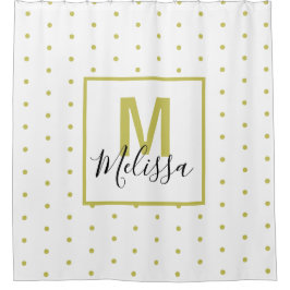Modern White Golden Circle Muster Duschvorhang