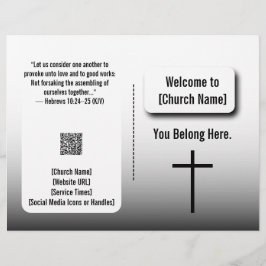 Modern White Gradient Church Bulletin  Flyer
