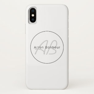 Modern White Gray & Black Cooler Name und Monogr Case-Mate iPhone Hülle