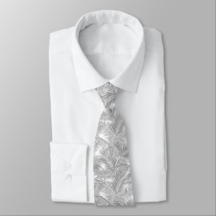 Modern white gray tropical palm tree tie krawatte
